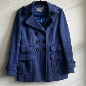 Ann Taylor Blue and Black Pea Coat